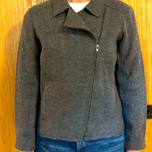 Eileen Fisher Boiled Wool Moto Jacket - Picture 2 of 7